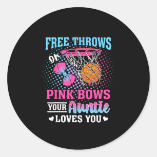 Vrije worpen of roze strikken je tante houdt van j ronde sticker