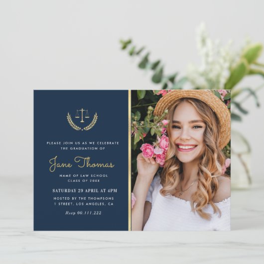 Vrije zee- en goudschool Uitnodiging (Staand voorkant)