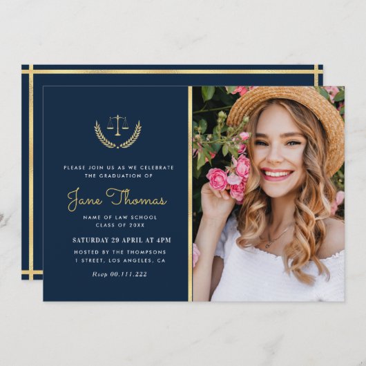 Vrije zee- en goudschool Uitnodiging (Voorkant / Achterkant)