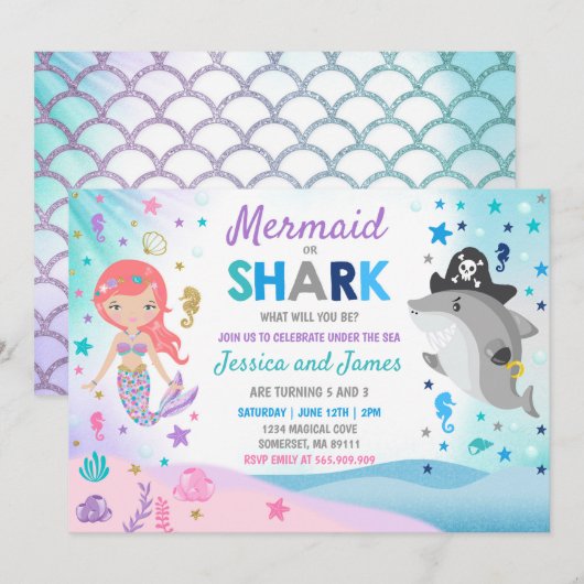 Vrije zee- en haaienpartij kaart (Voorkant / Achterkant)