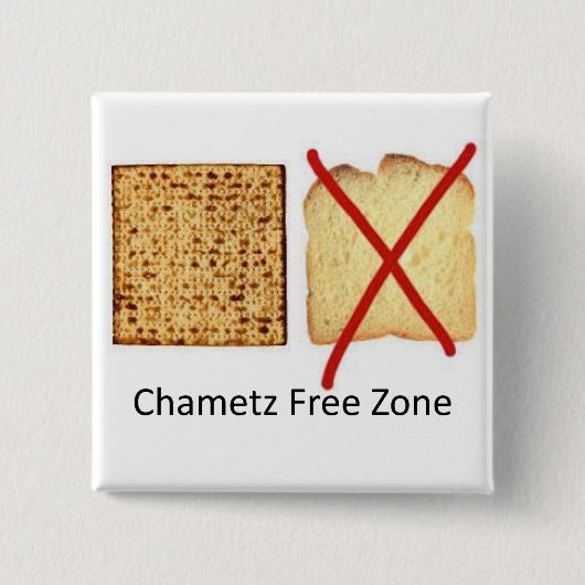 vrije zone van Chametz Vierkante Button 5,1 Cm (Voorkant)