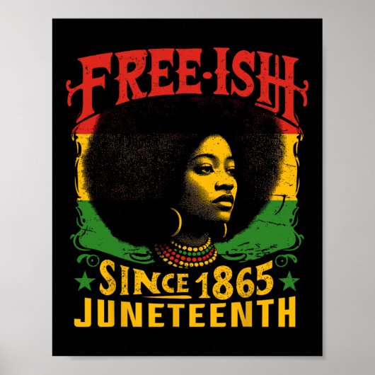 Vrije Zwarte Geschiedenis Juneteenth Freedom Emanc Poster (Voorkant)