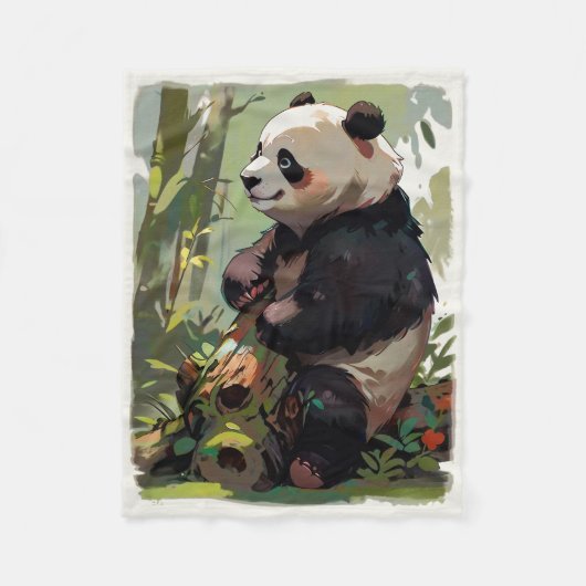 Vrijetijdsbeer - Panda Beer Fleece Deken (Voorkant)