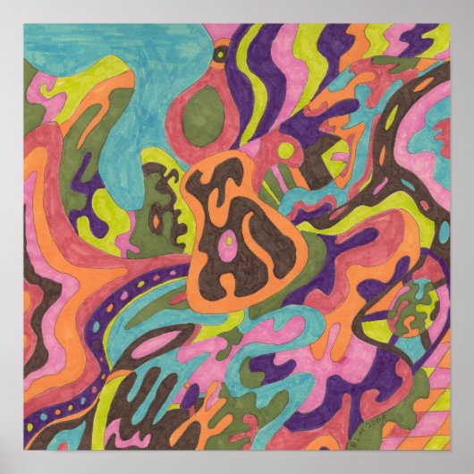 "Vrijgave" Oorspronkelijk Abstract Poster (Voorkant)