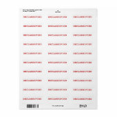 vrijgegeven etiket (Full Sheet)