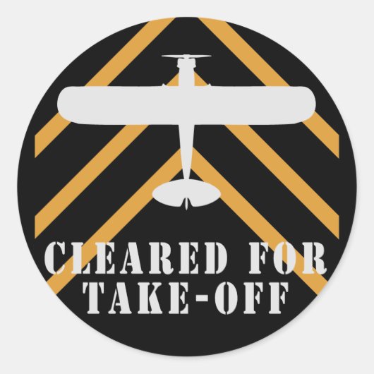 Vrijgemaakt voor opstijgen ronde sticker (Voorkant)