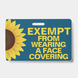 Vrijgesteld van gezichtsbedekking zonnebloembadge badge