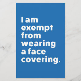 Vrijgesteld van het dragen van een gezichtsbedekki briefpapier