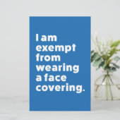 Vrijgesteld van het dragen van een gezichtsbedekki briefpapier (Staand voorkant)