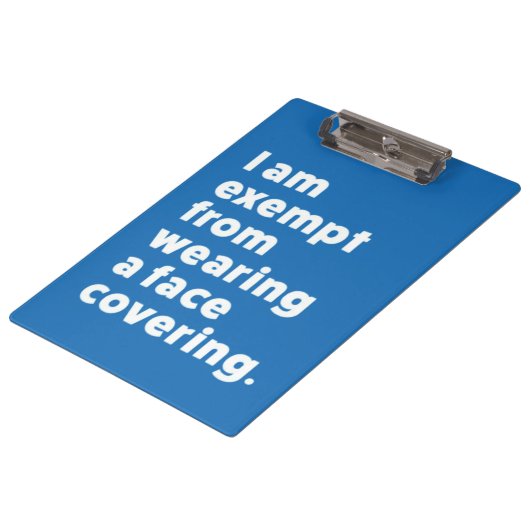 Vrijgesteld van het dragen van een gezichtsbedekki klembord (Gekanteld)