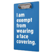 Vrijgesteld van het dragen van een gezichtsbedekki klembord (Links)