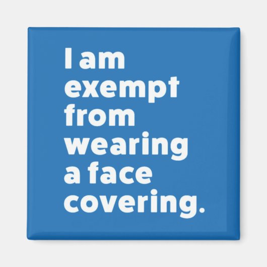 Vrijgesteld van het dragen van een gezichtsbedekki magneet (Voorkant)