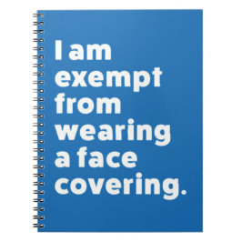 Vrijgesteld van het dragen van een gezichtsbedekki notitieboek