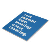 Vrijgesteld van het dragen van een gezichtsbedekki tegeltje (Zijkant)