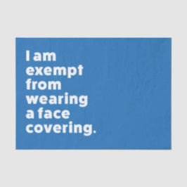 Vrijgesteld van het dragen van een gezichtsbedekki tissuepapier