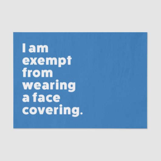 Vrijgesteld van het dragen van een gezichtsbedekki tissuepapier (Voorkant)