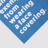 Vrijgesteld van het dragen van een gezichtsbedekki tissuepapier (Detail)