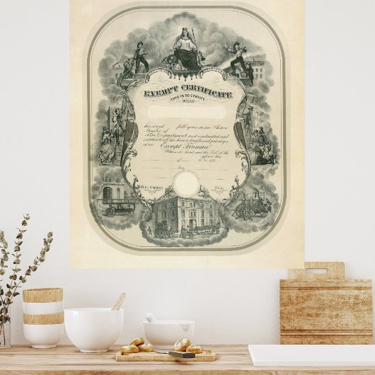 Vrijgesteld vuurwapencertificaat 1898 poster (Keuken)