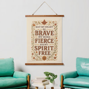 Vrijgevochten Boheemse Affirmatie Quote Art Hangend Wandkleed