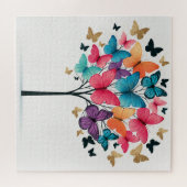 Vrijgevoestige vlinder Levensboom Legpuzzel (Horizontaal)