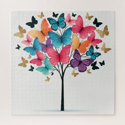Vrijgevoestige vlinder Levensboom Legpuzzel (Verticaal)