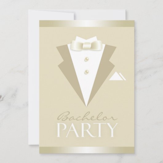 Vrijgezel Party Suit Flat Invitation Kaart (Voorkant)