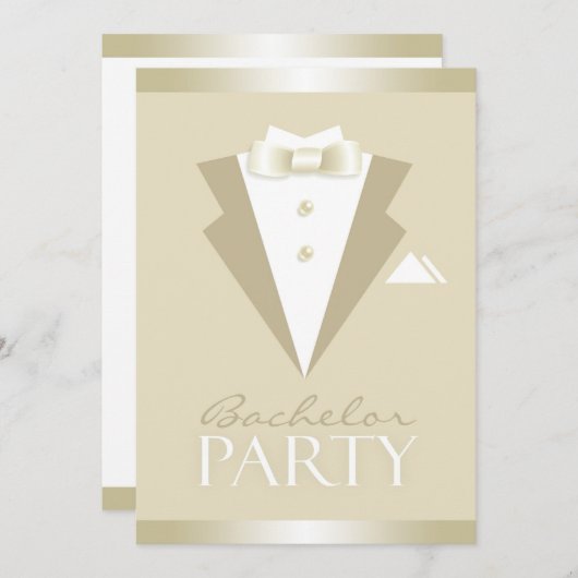 Vrijgezel Party Suit Flat Invitation Kaart (Voorkant / Achterkant)