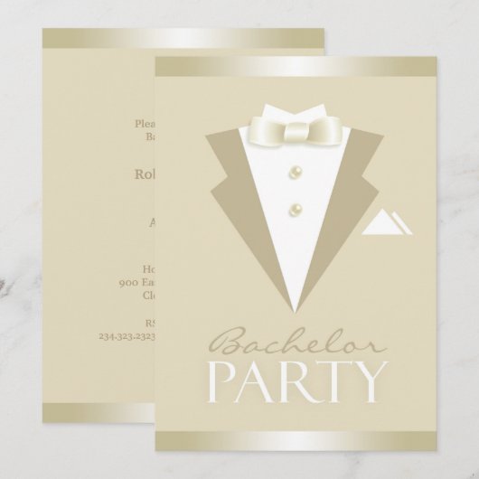 Vrijgezel Party Suit Flat Invitation Kaart (Voorkant / Achterkant)