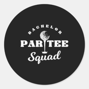 Vrijgezellen Par-tij Squad Grappig Golf Vrijgezell Ronde Sticker