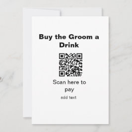 vrijgezellen QR-scan om bruidegom drankje te betal Kaart