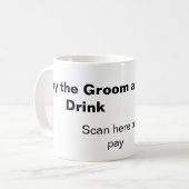 vrijgezellen QR-scan om bruidegom drankje te geven Koffiemok (Voorkant links)