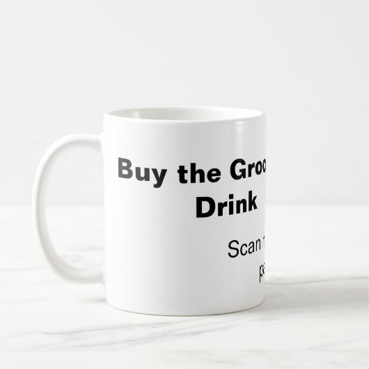 vrijgezellen QR-scan om bruidegom drankje te geven Koffiemok (Links)