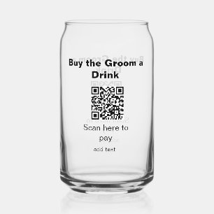 vrijgezellen QR-scan om bruidegom een drankje te b Blikvorm Glas