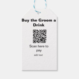 vrijgezellen QR-scan om bruidegom een drankje te b Cadeaulabel