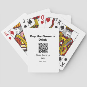 vrijgezellen QR-scan om bruidegom een drankje te b Pokerkaarten