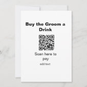 vrijgezellen QR-scan om de bruidegom een drankje t Kaart (Voorkant)