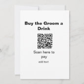 vrijgezellen QR-scan om de bruidegom een drankje t Kaart (Achterkant)
