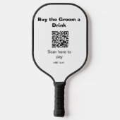vrijgezellen QR-scan om de bruidegom een drankje t Pickleball Paddle (Achterkant)