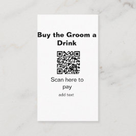 vrijgezellen QR-scan om de bruidegom een drankje t Visitekaartje