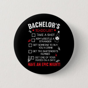 Vrijgezellen Takenlijst Bruidegom Bruid Feest Grap Ronde Button 5,7 Cm