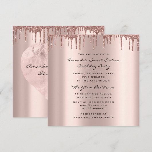 Vrijgezellenfeest - 16e druppelaar - Roos - hart Kaart (Voorkant / Achterkant)