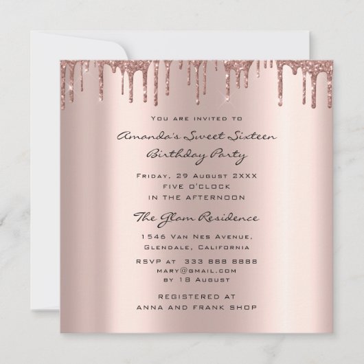 Vrijgezellenfeest - 16e druppelaar - Roos - hart Kaart (Voorkant)