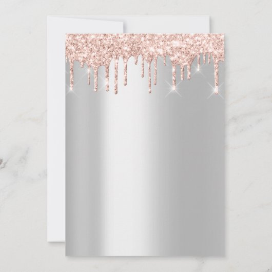 Vrijgezellenfeest - 16e glitter roze zilverschijve kaart (Achterkant)