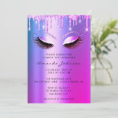 Vrijgezellenfeest - 16e glitterroze oogdruppels kaart (Staand voorkant)