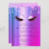 Vrijgezellenfeest - 16e glitterroze oogdruppels kaart (Voorkant / Achterkant)