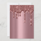 Vrijgezellenfeest 16e Gold 3D Drip Roos Kaart (Achterkant)