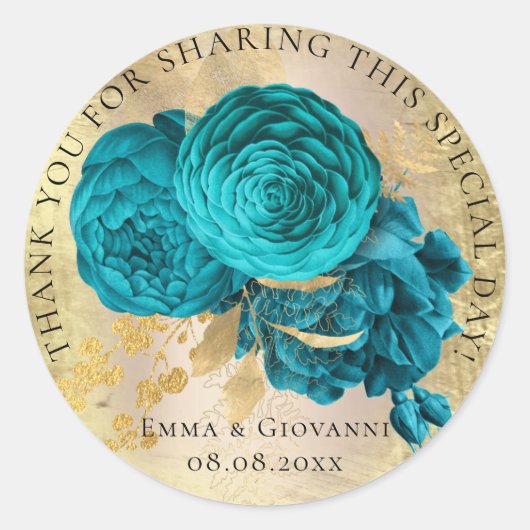 Vrijgezellenfeest 16e - Hartelijk dank Blauwgroen  Ronde Sticker (Voorkant)