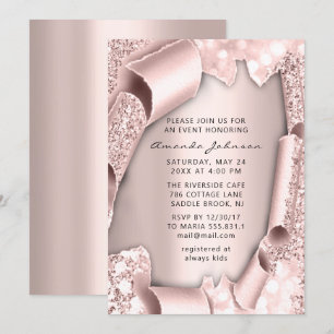 Vrijgezellenfeest 16e Roos 3D Glitter UNIQUE Kaart