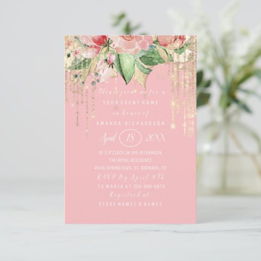 Vrijgezellenfeest - 16e roze roze roodbruine Stipp Kaart (Staand voorkant)