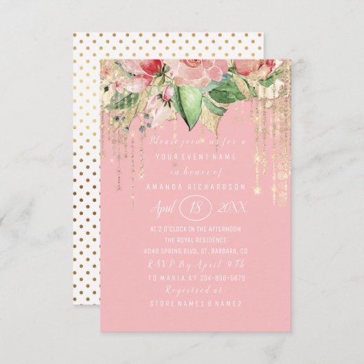 Vrijgezellenfeest - 16e roze roze roodbruine Stipp Kaart (Voorkant / Achterkant)